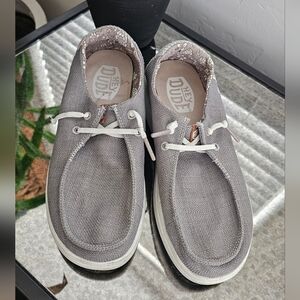 Hey Dude Men's Light Gray Slip-On Loafers